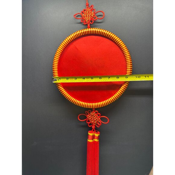 Chinese Pendant Blessing Round Wall Hanging Decor Embroidered Ornament - Picture 5 of 5
